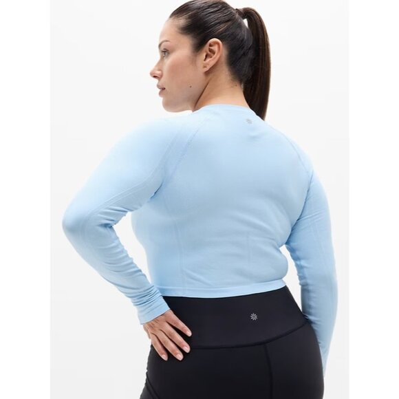 Athleta M Momentum Flex Crop Top Mist Blue Medium - Picture 5 of 6